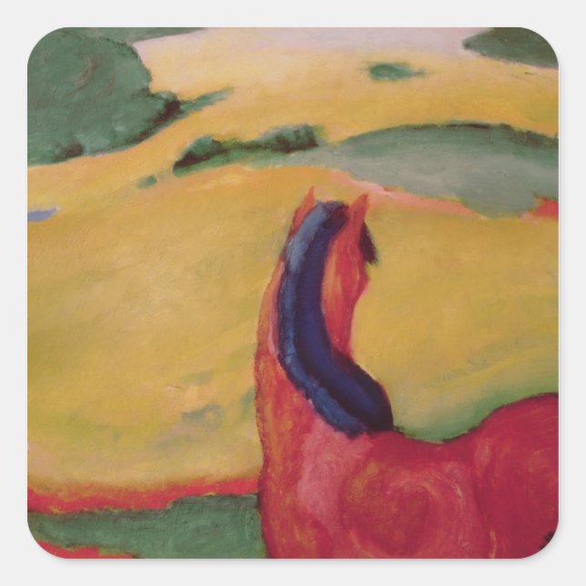 Horse in a landscape, 1910 square sticker (Front)