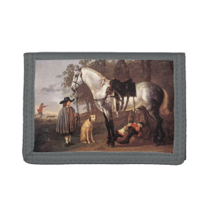 Horse in a Landscape Aelbert Cuyp Tri-fold Wallet