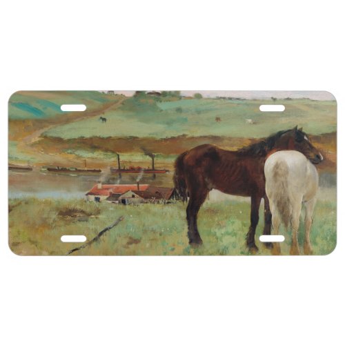 Horse in a Meadow by Edgar Degas License Plate