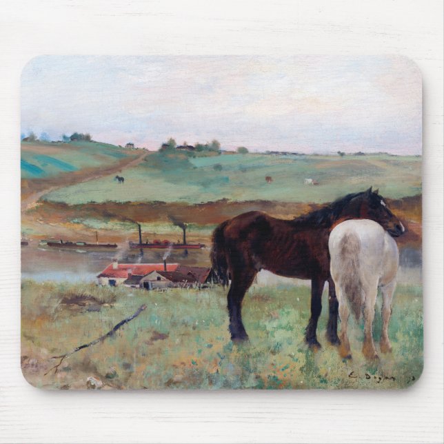 Horse in a Meadow, Edgar Degas Mouse Pad (Front)