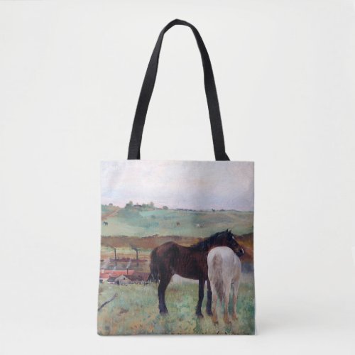 Horse in a Meadow Edgar Degas Tote Bag