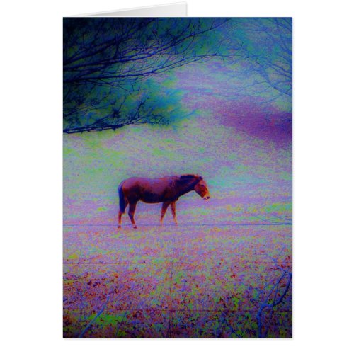 Horse IN A RAINBOW PURPLE FIELD  add name