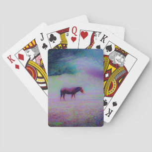 Horse IN A RAINBOW PURPLE FIELD : add name Poker Cards