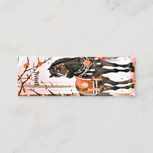 Horse in a Red Forest Custom Name Bookmark Mini Business Card