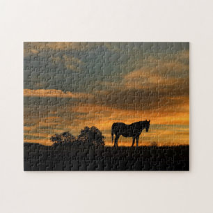 Horse in a Southwestern Sunset Jigsaw Puzzle