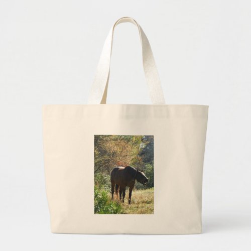 Horse in Autumn Large Tote Bag