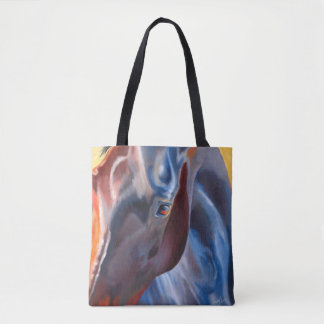 Horse in Blues Modern Equestrian Horse Lovers Art Tote Bag