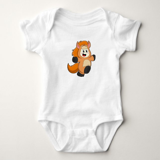 Horse in Costume Baby Bodysuit (Front)