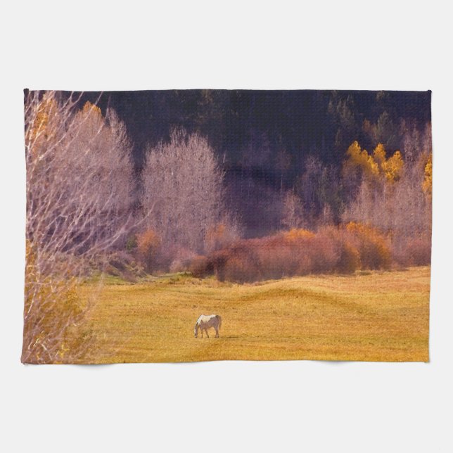 Horse In Fall I Kitchen Towel (Horizontal)