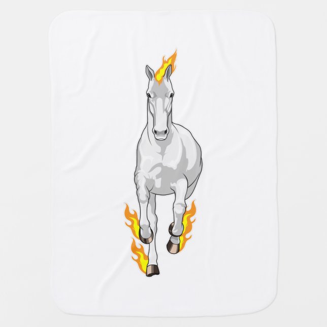 Horse in Flame Baby Blanket (Front)