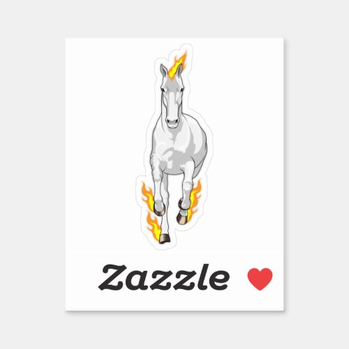 Horse in Flame Sticker