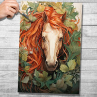 Horse In Foliage 1 Decoupage Paper