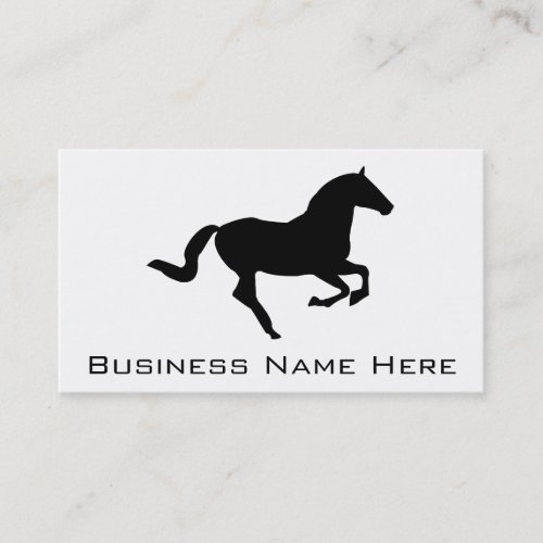 Horse In Galop Black Silhouette Business Card