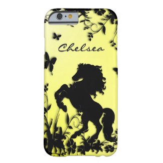 Horse in Garden Personal Yellow Barely There iPhone 6 Case