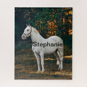 Horse in Paddock and farm horse lover, animal love Jigsaw Puzzle