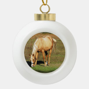 Horse in Pasture Christmas Ornament