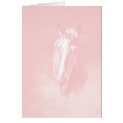 Horse in pretty pink vertical card