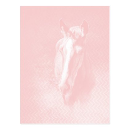 Horse in pretty pink vertical postcard