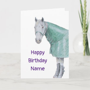Horse in Rug Birthday Card