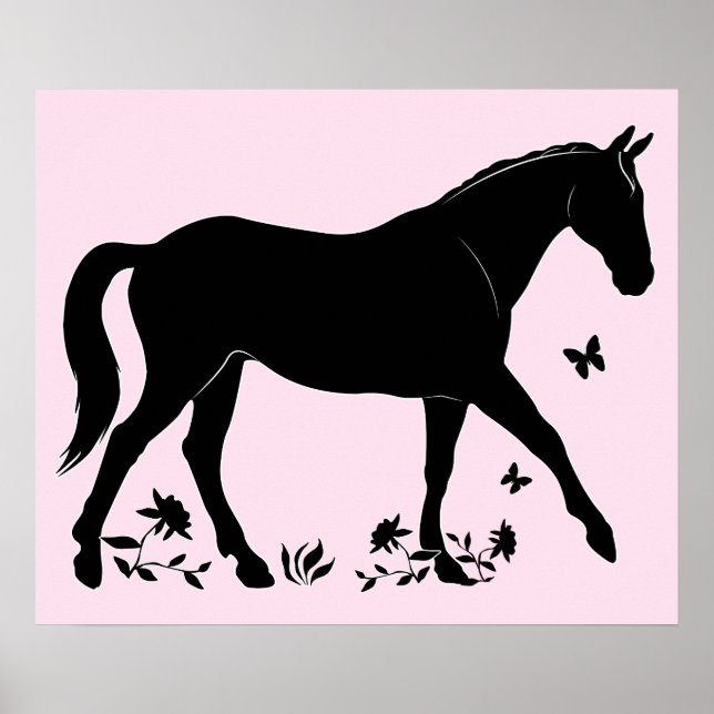 Horse in Silhouette Poster (Front)