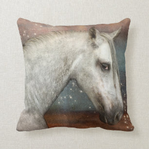 Horse In Starlight Throw Pillow