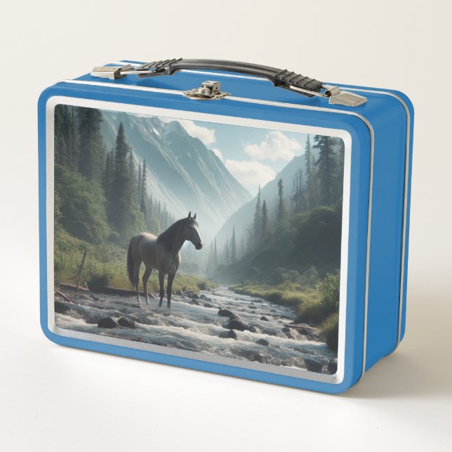 Horse In Stream Metal Lunchbox (Front)