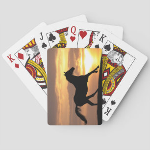 Horse In Sunset Poker Cards