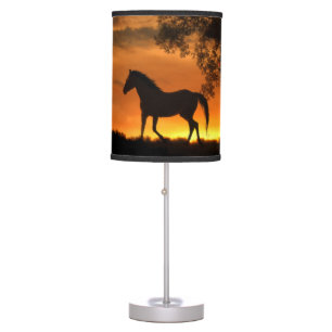 Horse In Sunset Table Lamp