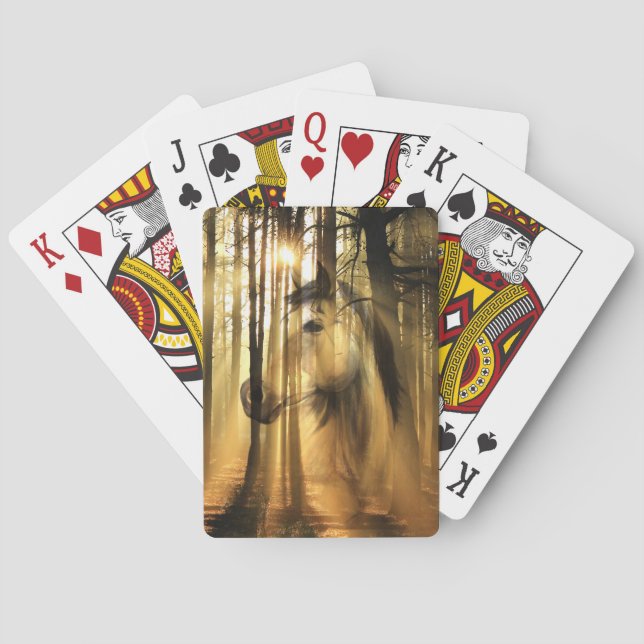 Horse in sunshine woods poker cards (Back)