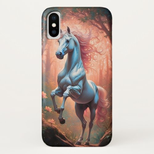 Horse in the Depths of a Lush Forest iPhone X Case