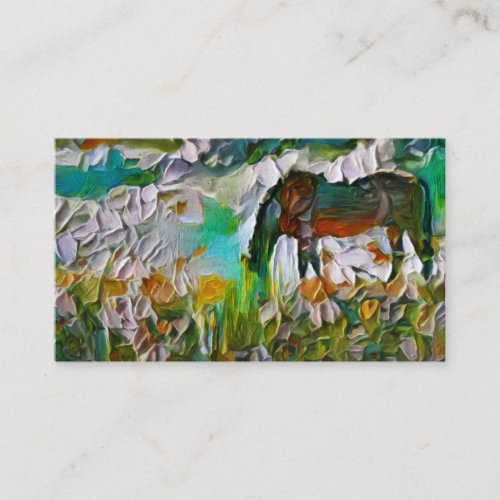 Horse in the field business card