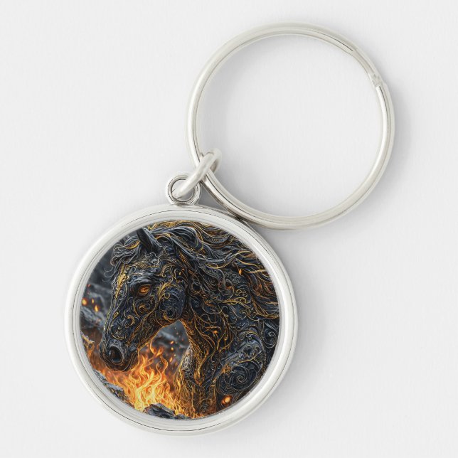 Horse in the fire keychain (Front)