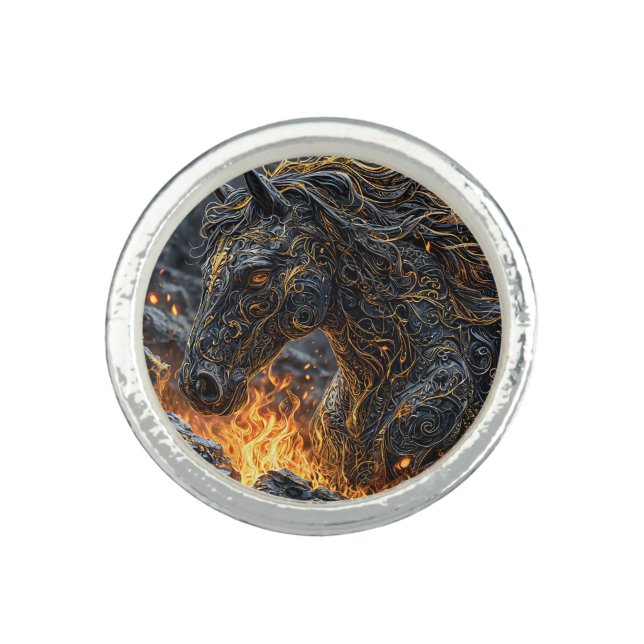 Horse in the fire ring (Front)