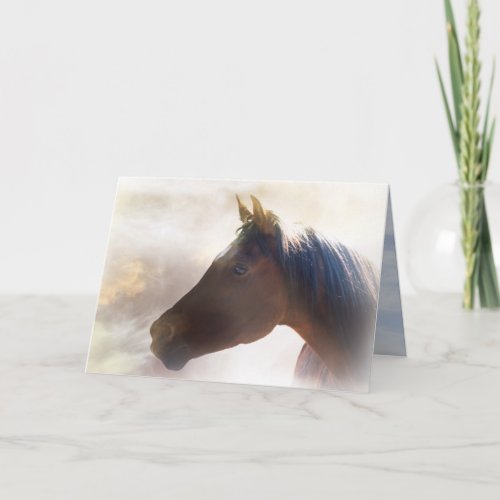 Horse in the mist sympathy card