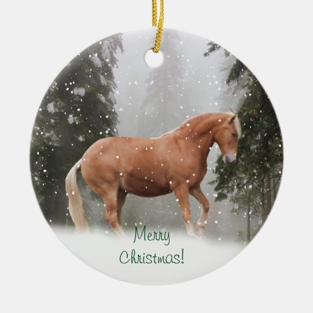 Horse in the Snow Ornament (Front)