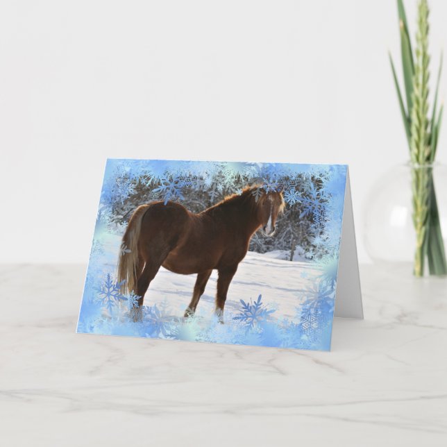 Horse in the snow Xmas card (Front)