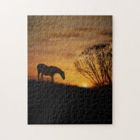 Horse in the Sunset Jigsaw Puzzle