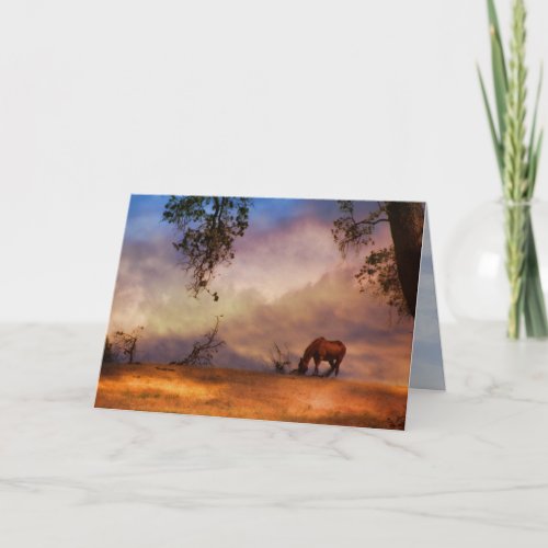 Horse in the Wind Equine Sympathy Card