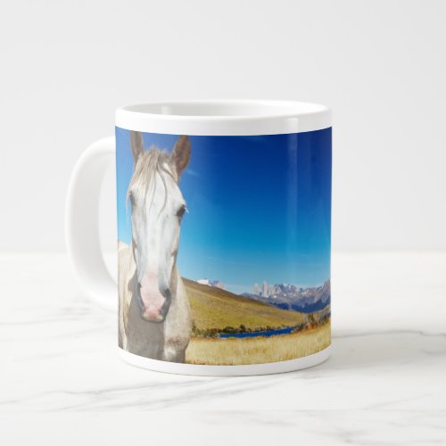 Horse in Torres del Paine National Park Laguna Giant Coffee Mug