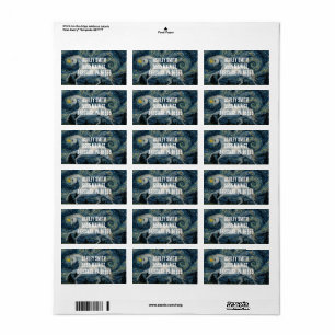 Horse in Van Gogh Starry Night Label