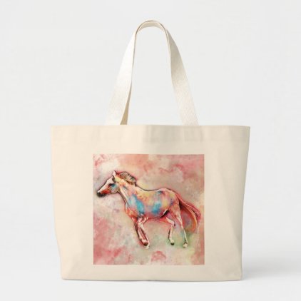 Horse in watercolor large tote bag
