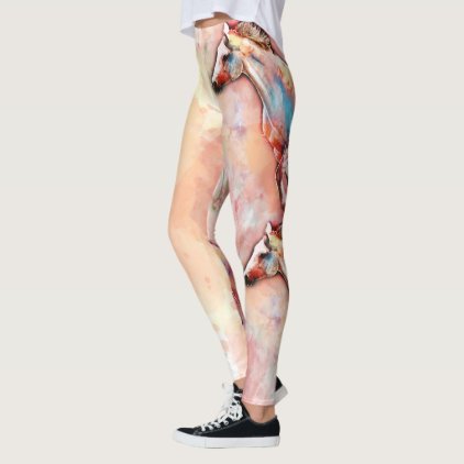 Horse in watercolor leggings