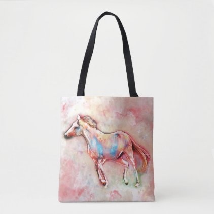 Horse in watercolor tote bag