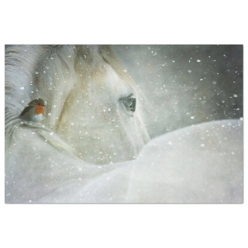 horse in winter tissue paper