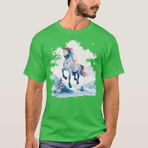 Horse in Winter Wonderland T_Shirt