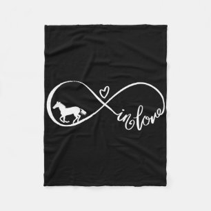 Horse Infinity Symbol Love Horse Horseback Riding  Fleece Blanket