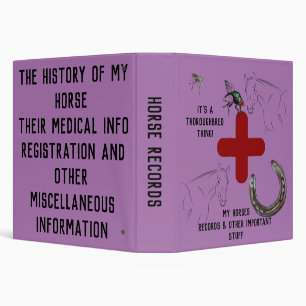 horse information 3 ring binder