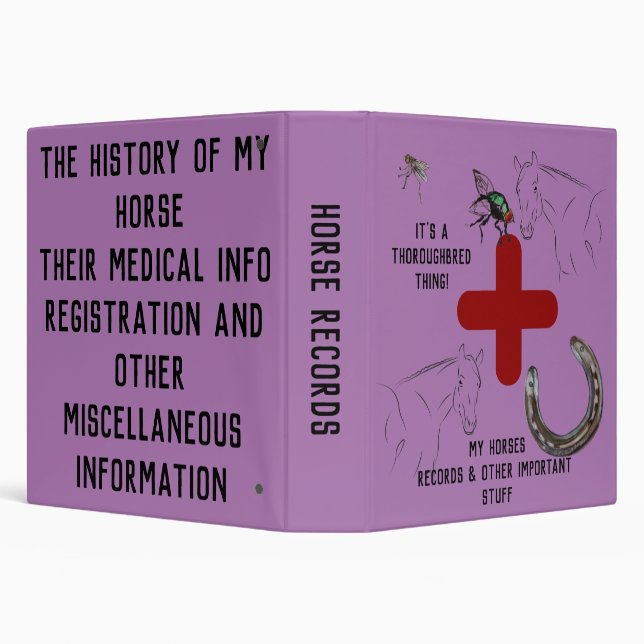 horse information  3 ring binder (Background)