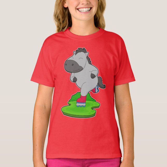 Horse Inline skating Inline skates T-Shirt (Front)
