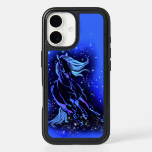 Horse iPhone Case Running In Blue Moonlight Night